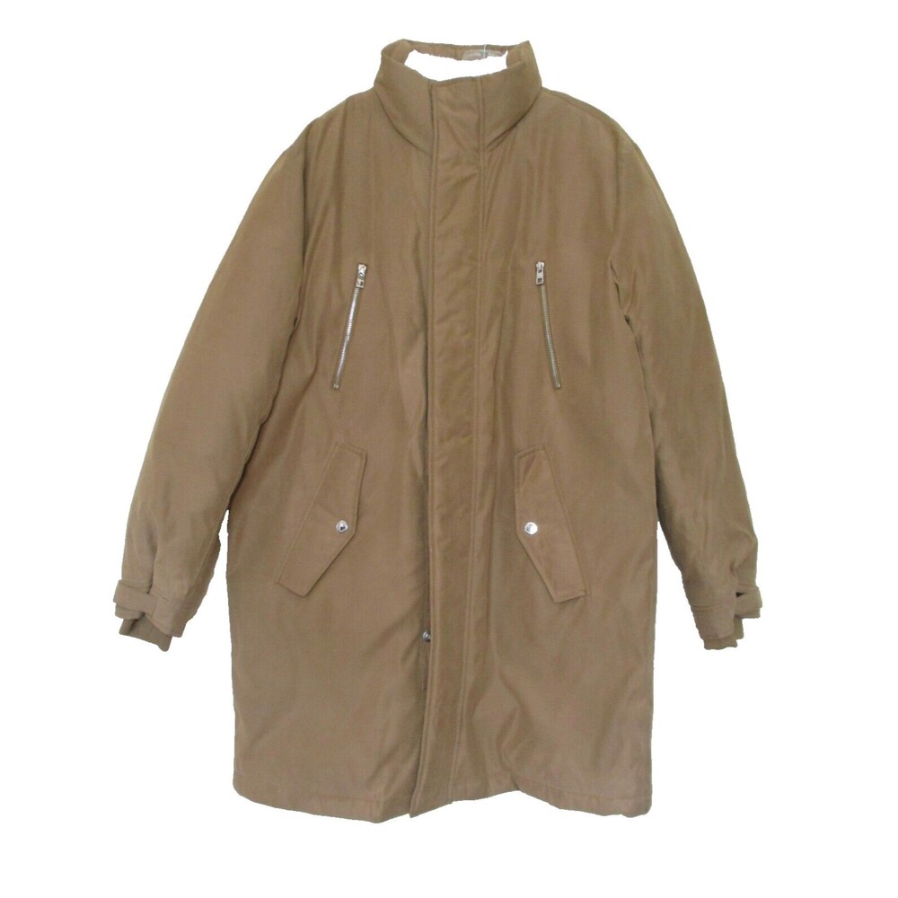 Michael Kors Quilted Parka Puffer Jacket M Men Tan Poly Blend